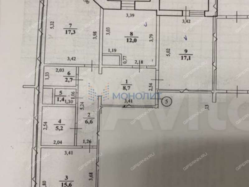 трёхкомнатная квартира на улице Богдановича дом 4