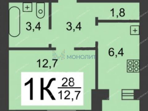 1-komnatnaya-ul-permyakova-d-40 фото