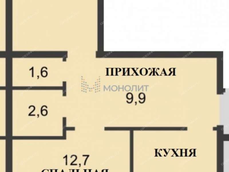 двухкомнатная квартира на улице Бурденко дом 33 к1