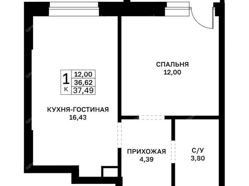 однокомнатная квартира в новостройке в границах улиц Страж Революции, Гвардейцев, 50-летия Победы, Евгения Никонова, 17