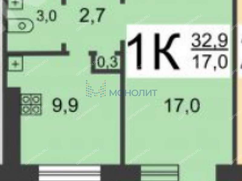однокомнатная квартира на Мончегорской улице дом 30