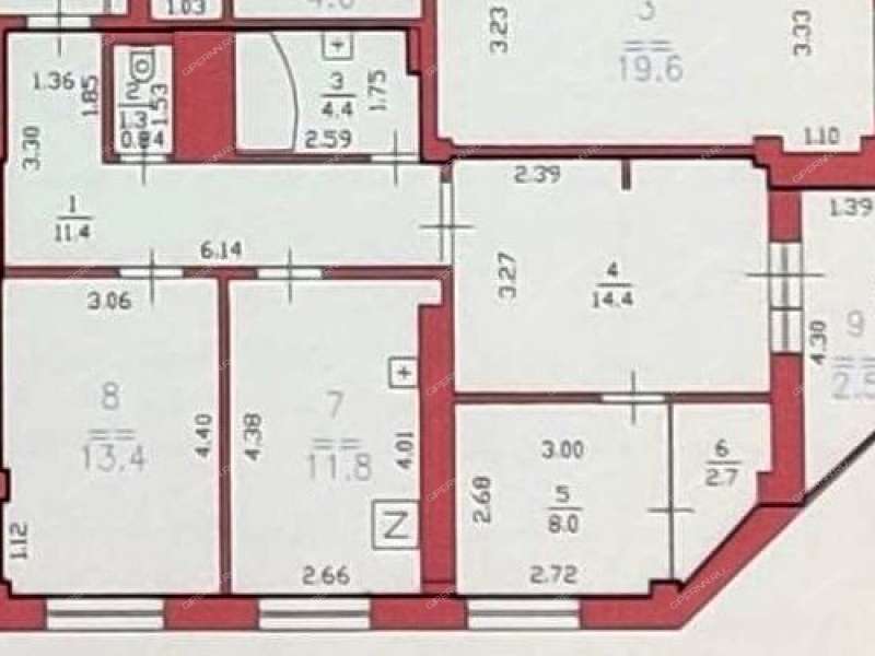 трёхкомнатная квартира на улице Богородского дом 7  к1