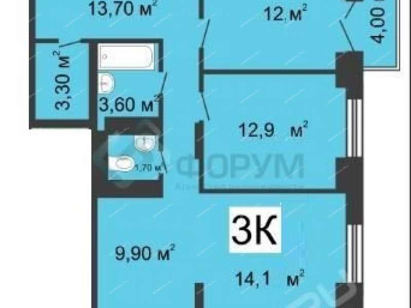 трёхкомнатная квартира на Русской улице улице дом 15 деревня Анкудиновка