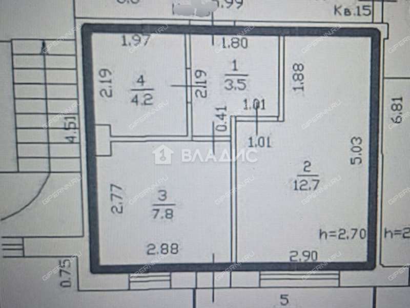 однокомнатная квартира в Чкаловском проезде дом 4