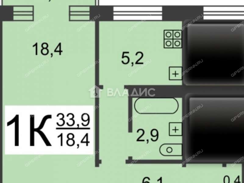 однокомнатная квартира на Московском шоссе дом 205