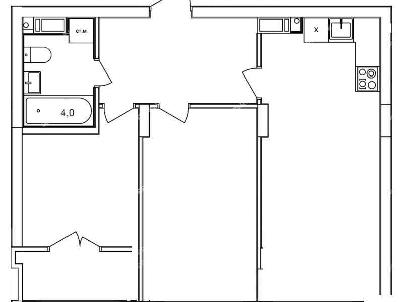 двухкомнатная квартира на Русской улице улице дом 16 деревня Анкудиновка