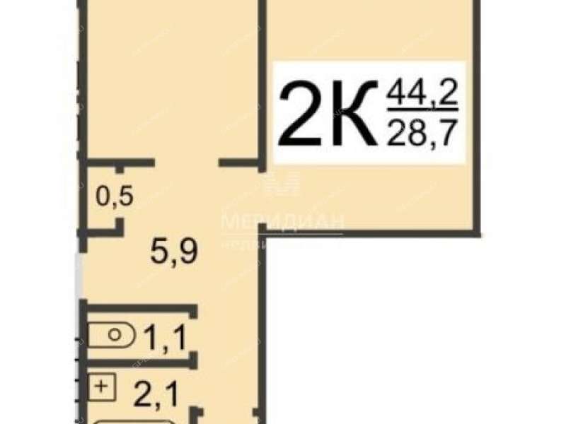двухкомнатная квартира на улице Академика Лебедева дом 12