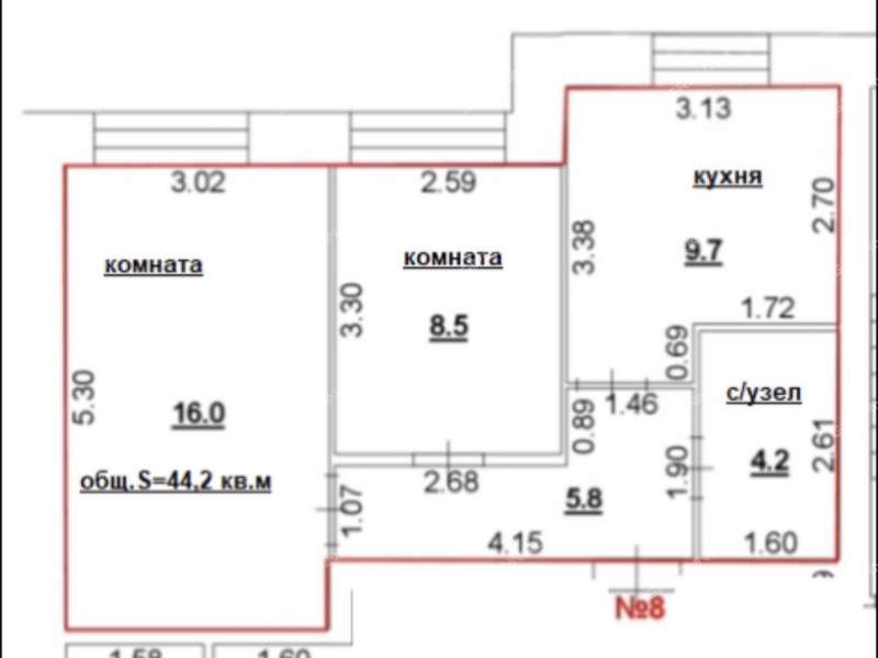 двухкомнатная квартира на улице Герцена дом 6, к3 город Кстово