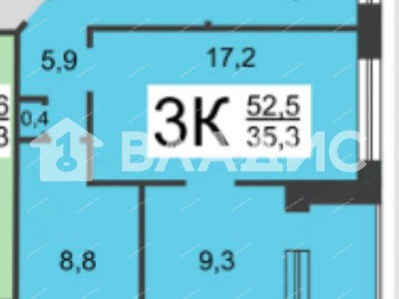 трёхкомнатная квартира на улице Адмирала Васюнина дом 1 к2