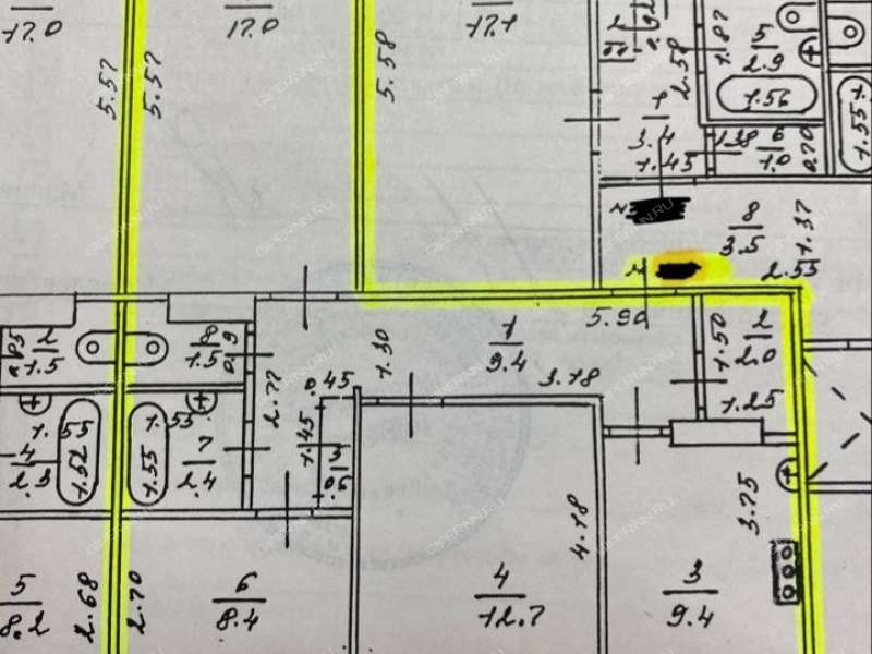 трёхкомнатная квартира на улице Богдановича дом 7