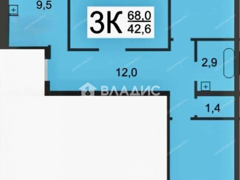 трёхкомнатная квартира на улице Максима Горького дом 152
