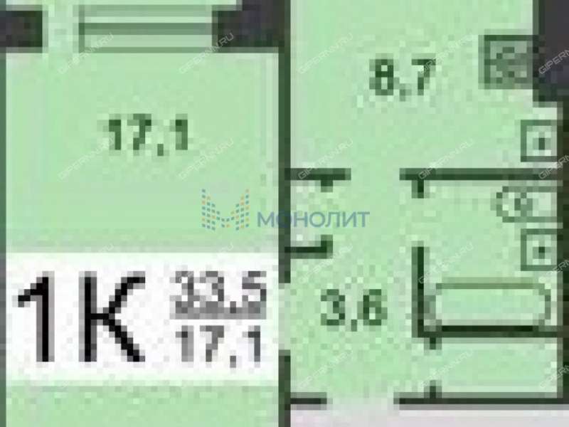 однокомнатная квартира на улице 40 лет Победы дом 10